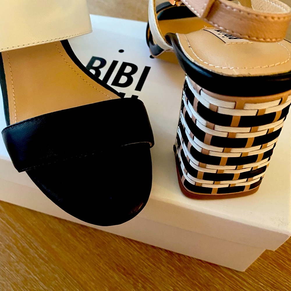 Bibi Lou Black & White Block Heels